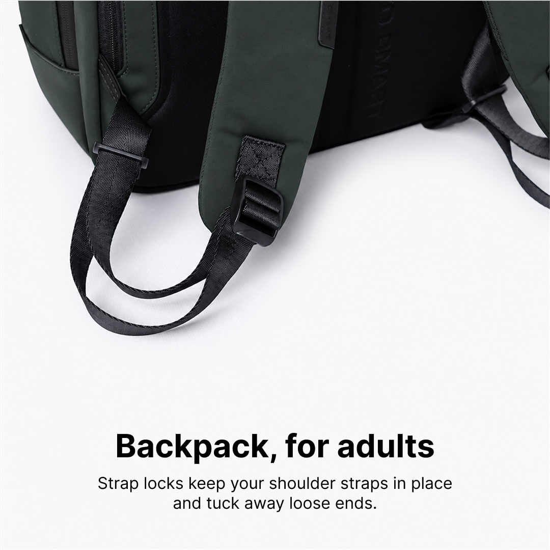 Herman Pro in Ash Green: Padded shoulder straps