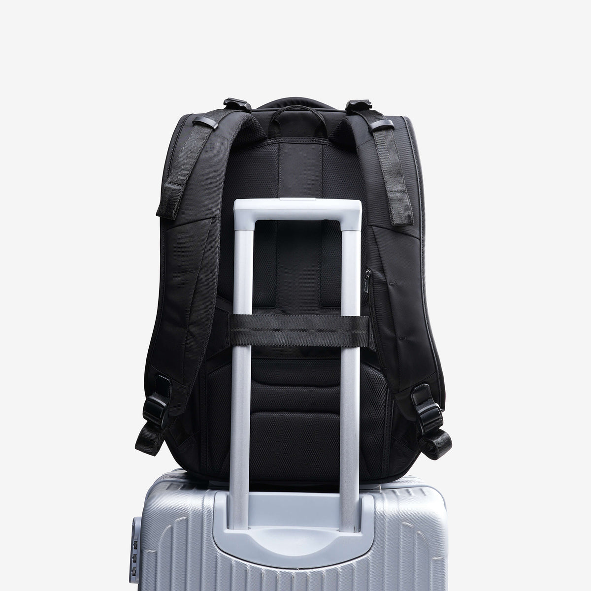 Nayo Smart Almighty A1 travel backpack luggage sleeve fit over rolling suitcase handle