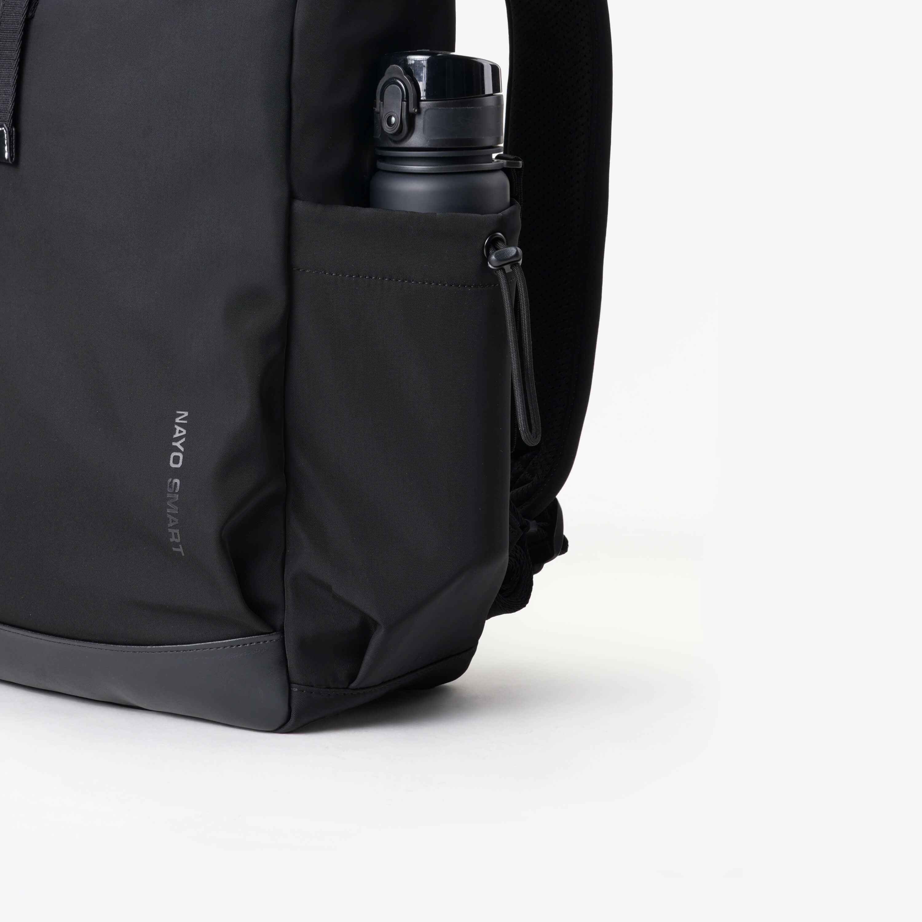 NayoSmart Urban U9 Roll-top Backpack with elastic side pocket for a water bottle