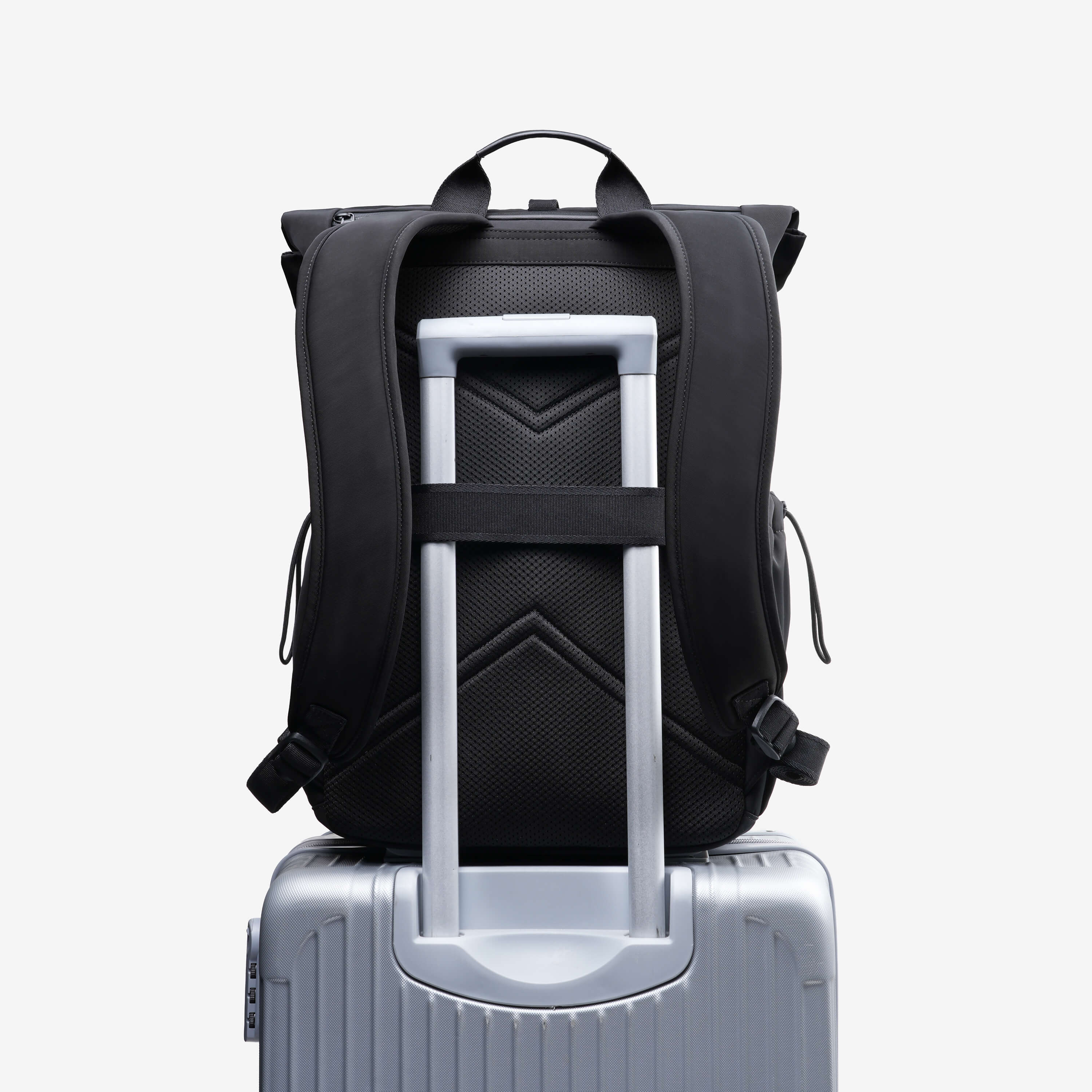 NayoSmart Urban U9 Roll-top Backpack with rear luggage pass-through strap