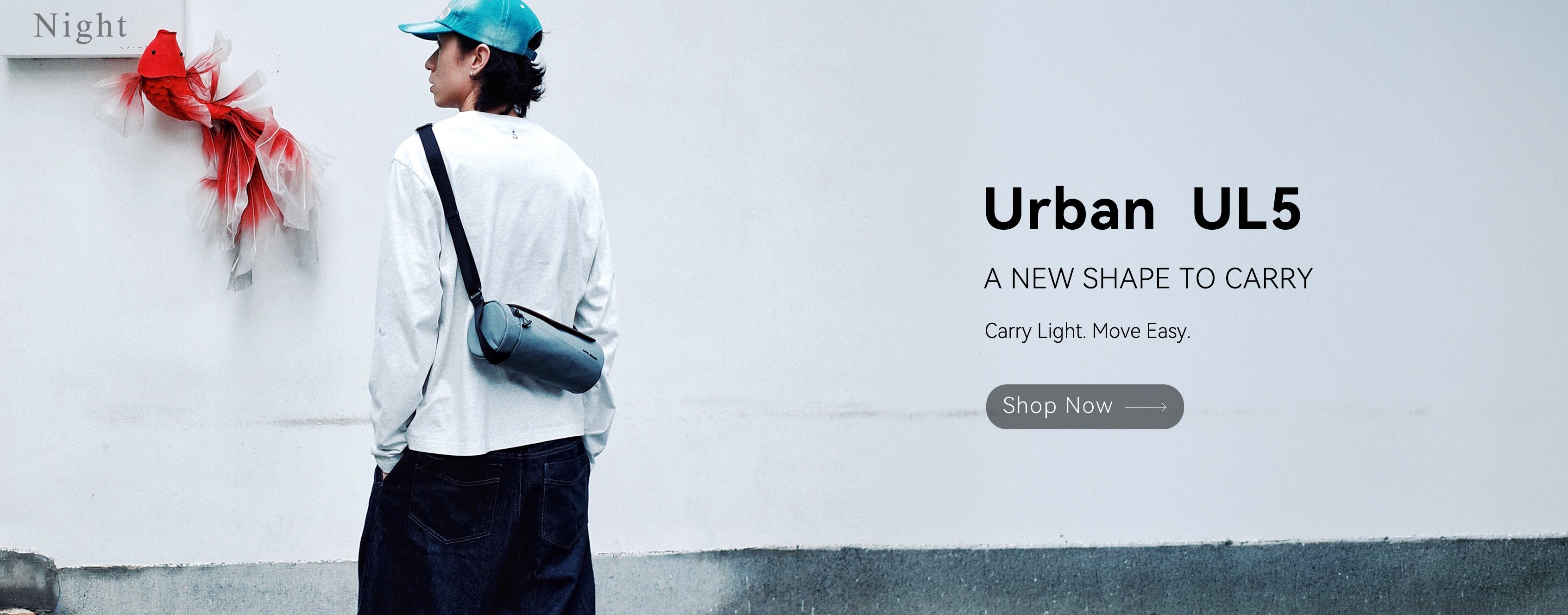 NayoSmart Urban UL5 crossbody sling bag banner, minimalist EDC shoulder bag for casual urban outings, desktop