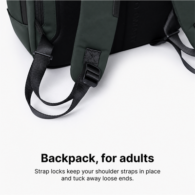 Herman Pro in Ash Green: Padded shoulder straps