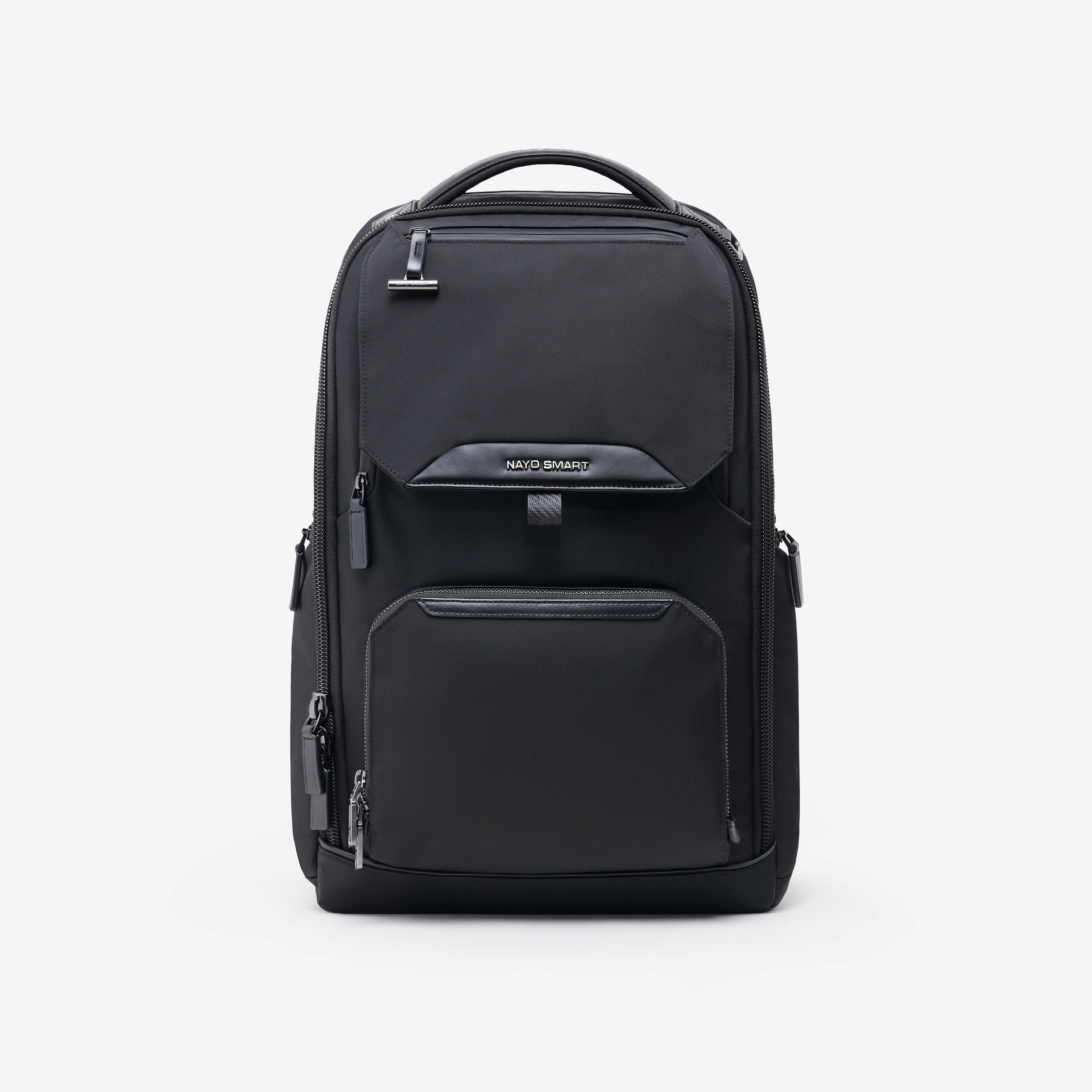 Nayo Smart Almighty A1 black business travel backpack front studio product shot