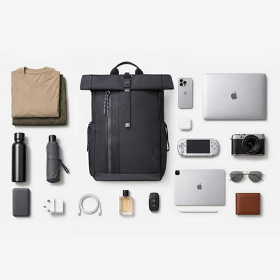 NayoSmart Urban U9 Roll-top Backpack with organized storage for everyday essentials and devices