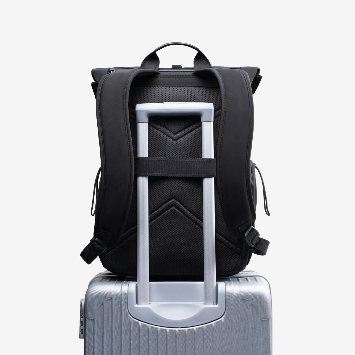 NayoSmart Urban U9 Roll-top Backpack with rear luggage pass-through strap
