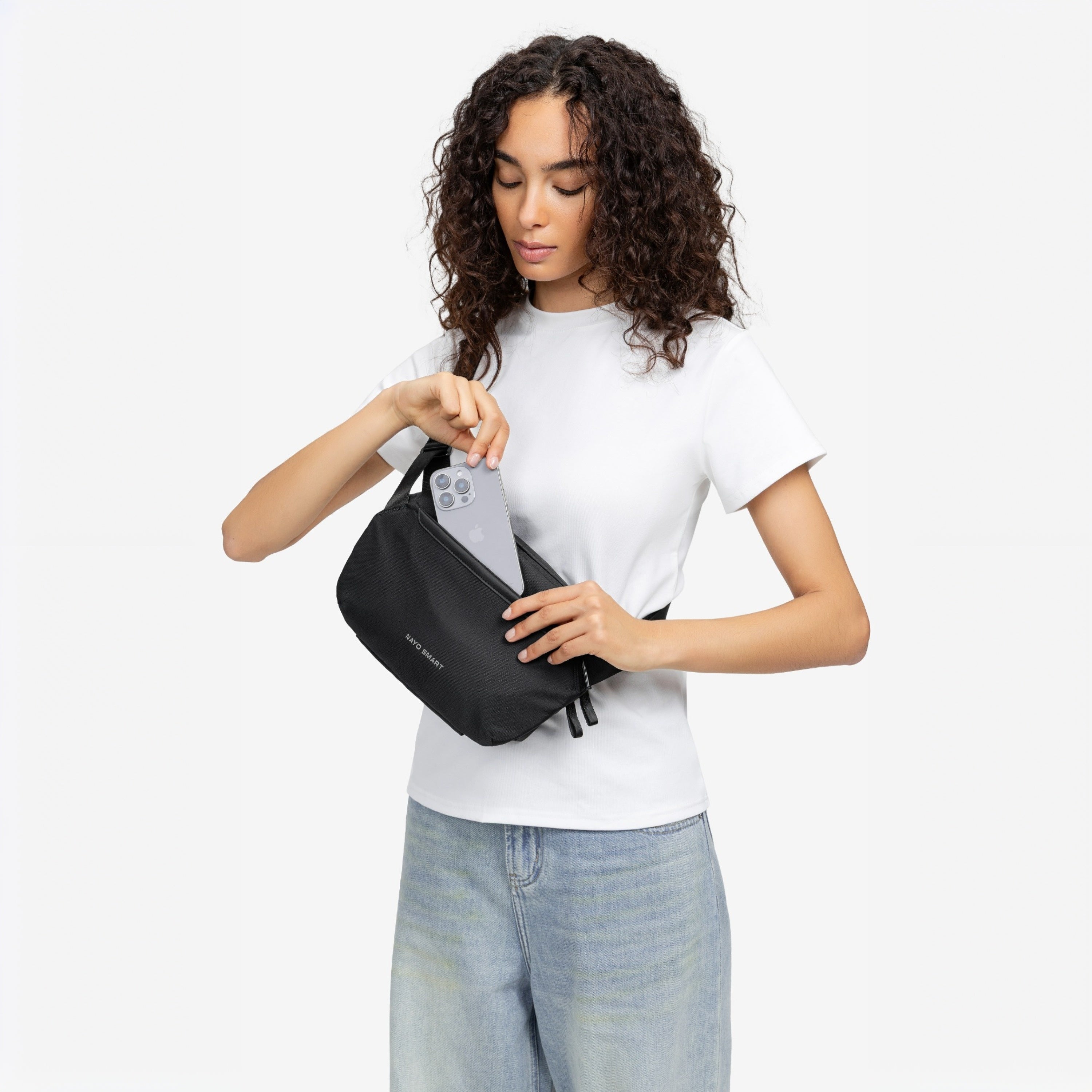 NAYO SMART Urban UL2 White Sling Bag | Lightweight Expandable EDC