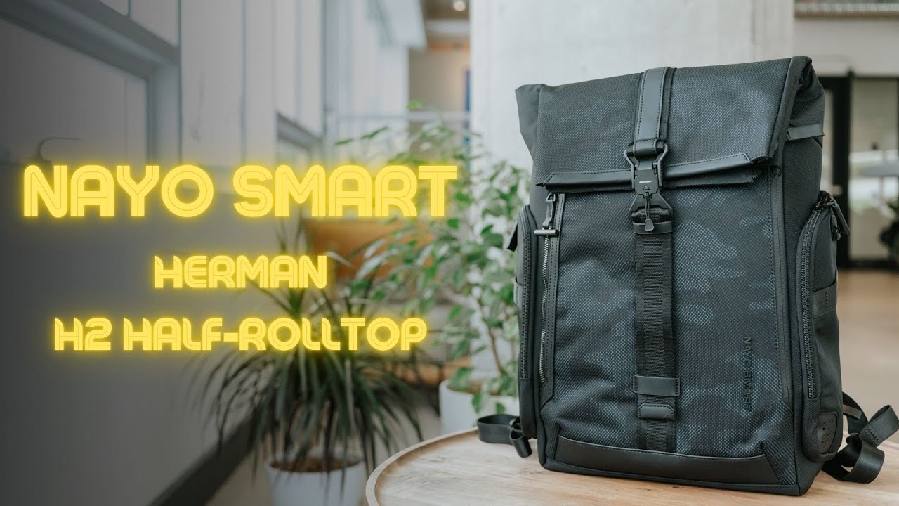 載入影片： The Nayo Smart Herman H2 Half-Rolltop Backpack