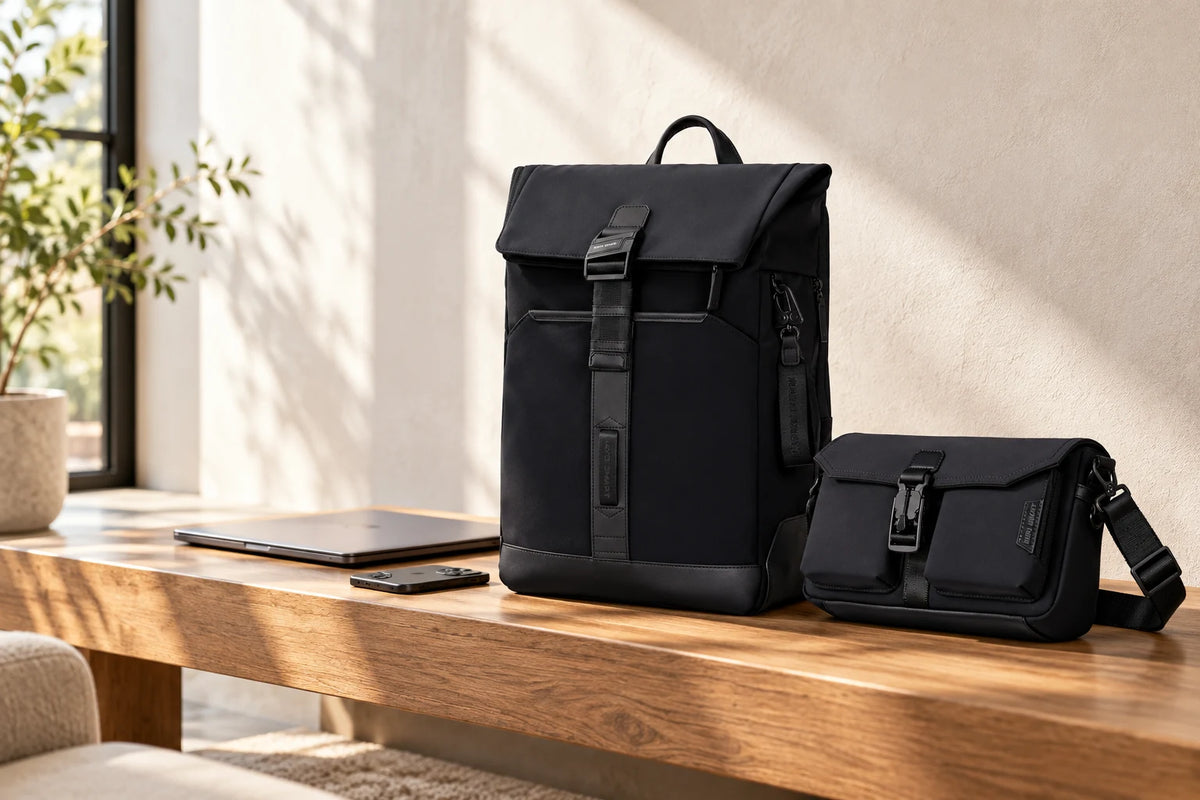 nayo h1 hl1 scene — coordinated backpack and sling in use