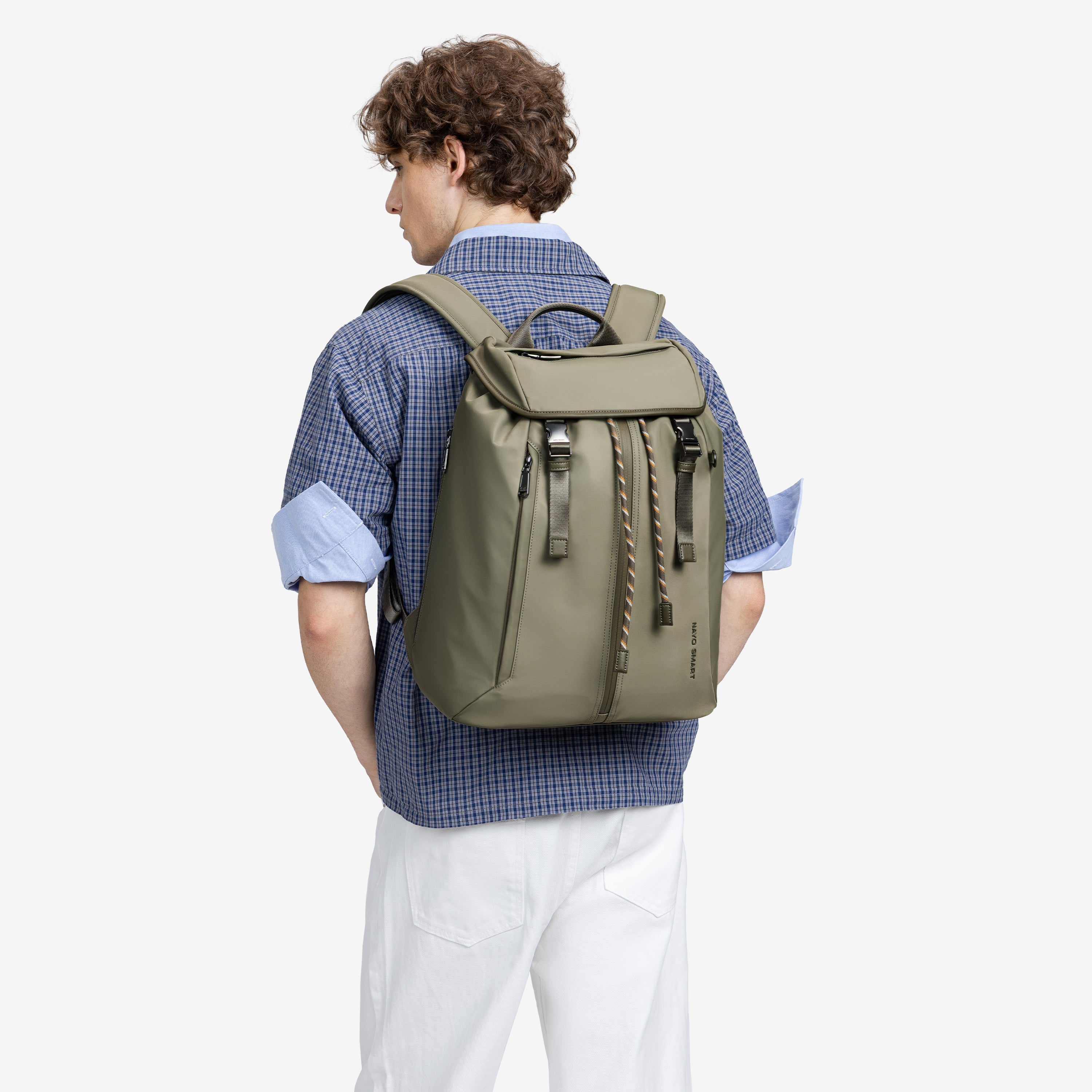 nayo smart urban u7 backpack olive green model carry