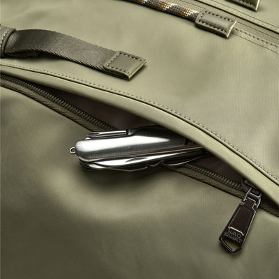 nayo smart urban u7 backpack olive green outside view