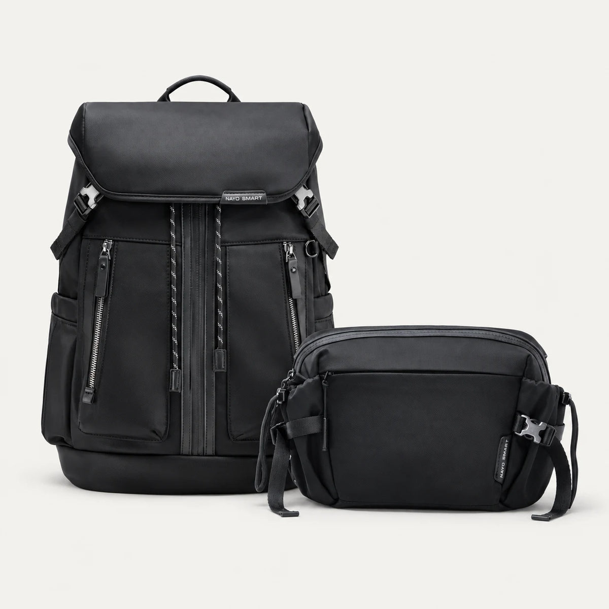 U5 + UL1 Everyday Set — matching black backpack and sling