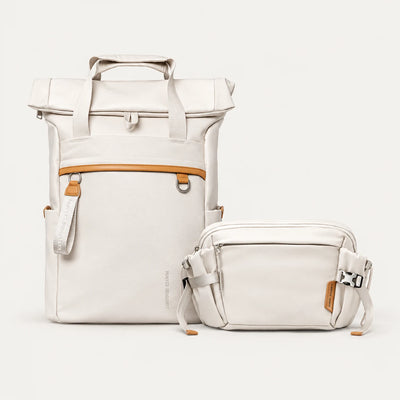 U6 + UL1 City Set — matching off-white backpack and sling